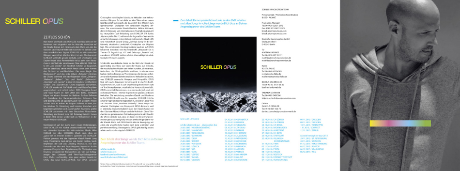 Schiller Opus – CD, DVD, Booklet im Schuber, Vinyl