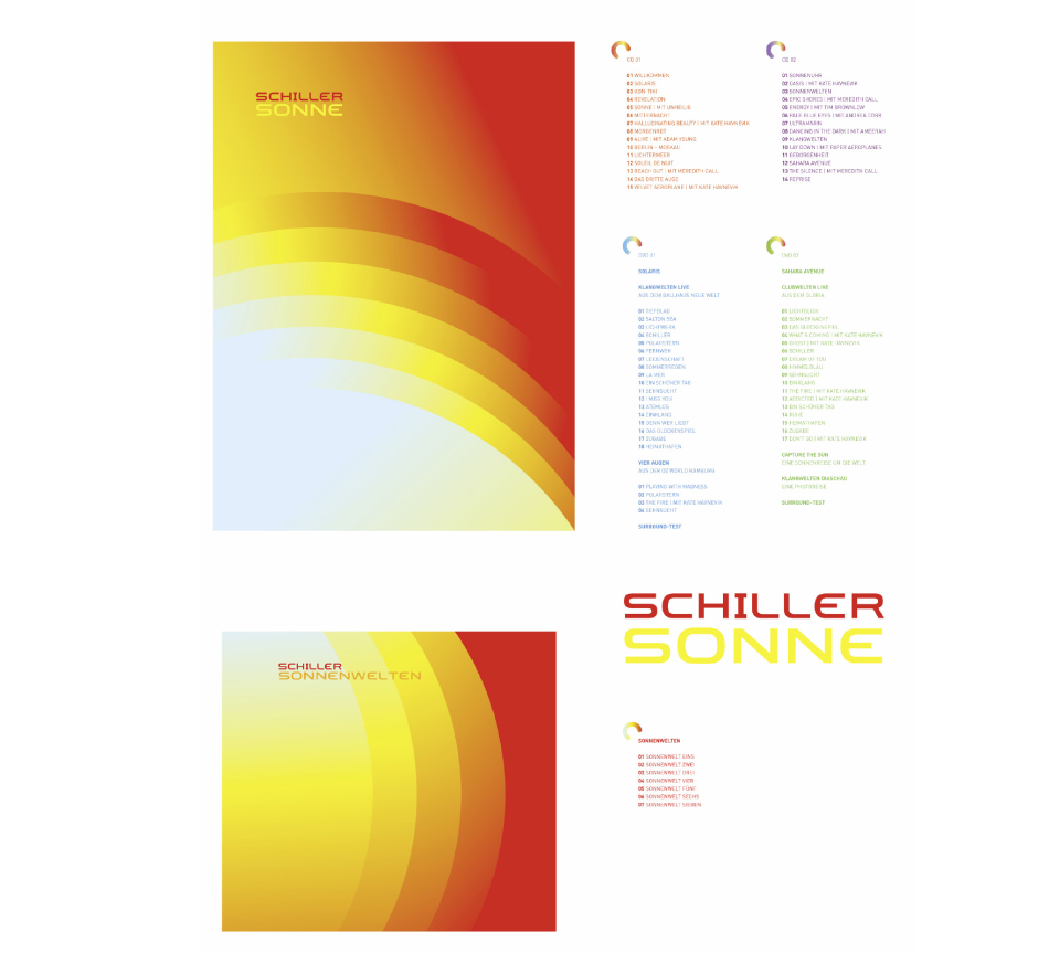 Schiller Sonne – Label, Schuber, Booklet im Schuber